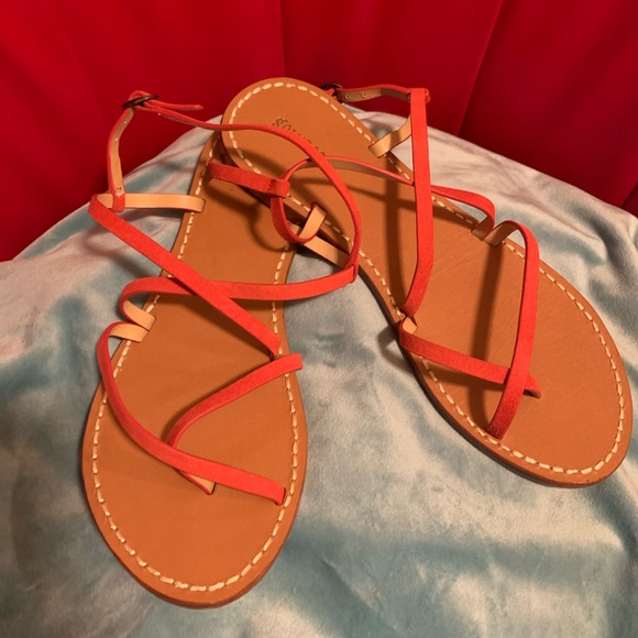 Soludos Sandals Zoe Toe Loop Strappy Suede Leather Flats Cherry Red Size 8 nwot - Picture 6 of 7